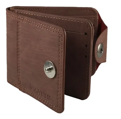 Billetera Hombre Tarjetero Doble Cuerpo Cuero Pu Bq388