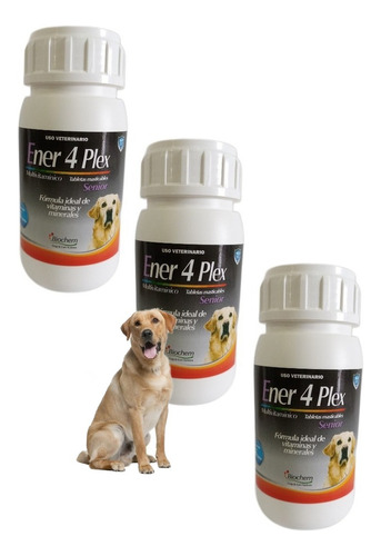 Pack 3 Ener 4 Plex Senior Vitaminas Perros Mayores De 7 Años