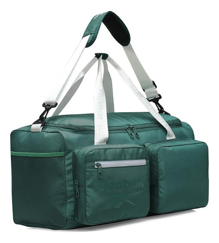 Bolso Reebok Deportivo Con Bolsillos Frontales Verde Lisa