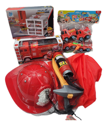 Combo Cotillon De Bomberos Para Niños Fiestas Cumpleaños