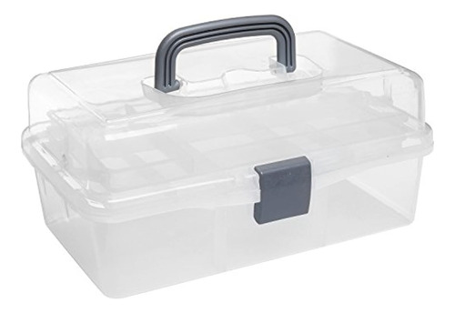 Caja De Almacenamiento De Plástico Transparente De 2 Nivele