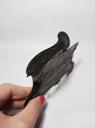 Imagen 4 de 8 de Antiguo Broche Porta Menú Para Mesa De Bar Bronce Mag 59254