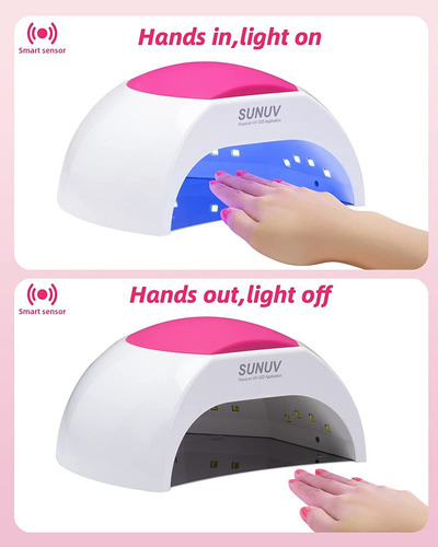 Sunuv - Lámpara De Uñas Led Uv, 48 W, Lámpara De Uñas De Gel