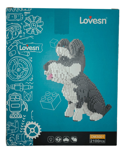 Perro Snauzer Figura Para Armar 3d 2100 Bloques Armables Toy 2100 Schnauzer