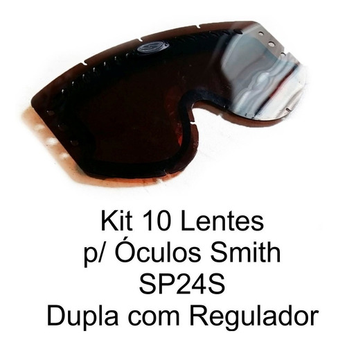 Kit Com 10 Lentes Para Óculos Smith Speed (fumê) Sp24s