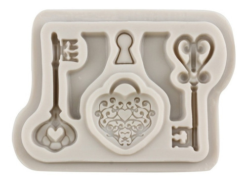 5pcs Molde Silicona Llave Vintage Ojo Reloje Fondant Resina