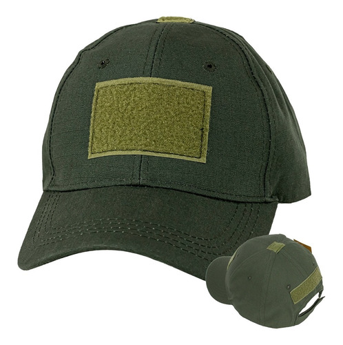 Boné Tático Militar Rossi Verde Airsoft Com Velcro Insígnias