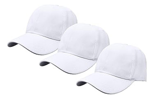 Gorra De Béisbol Lisa, Correa Trasera Ajustable, 3 Unidades