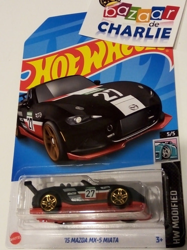 Hot Wheels | 2023 | '15 Mazda Mx-5 Miata Negro Mate 