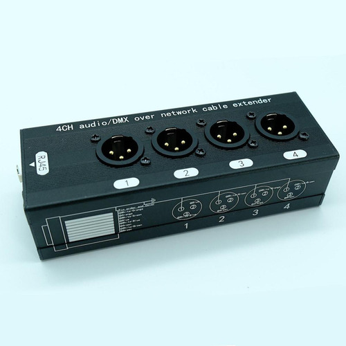 Ethernet Extender Ethernet Box De 4 Canales Xlr 11 Hombre