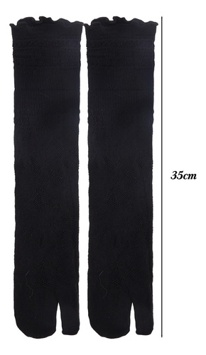Calcetines Largos De Encaje De Malla De Verano Con Volantes,