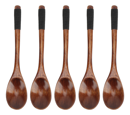 Juego De Cucharas De Madera, 5 Cucharas Ecológicas, Mango La