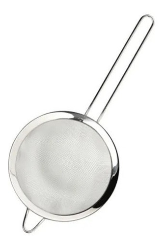 Colador Doble Malla Acero Inoxidable 15cm Mango Metal Cocina