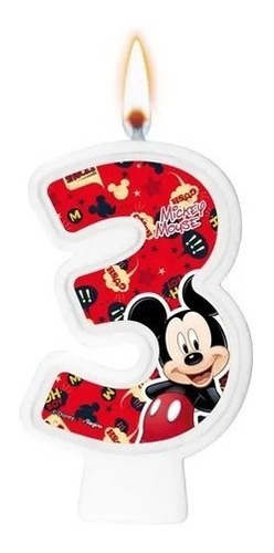 Vela Numeral 3 Mickey Mouse Regina Festa Aniversário