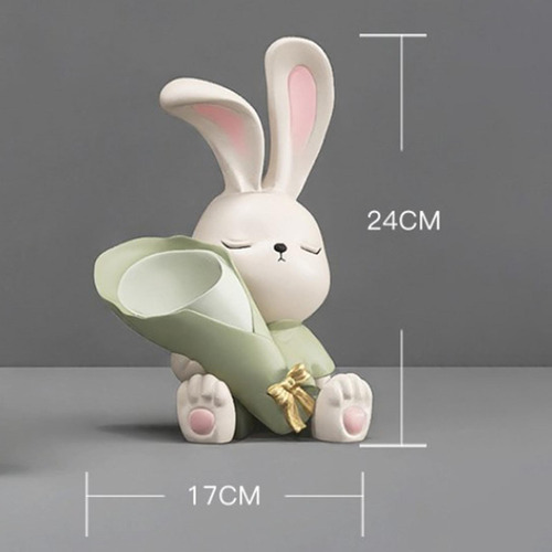 Florero, Estatuilla De Conejo, Escultura Sentarse 17cmx24cm