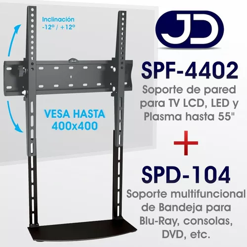 Kit Soporte De Pared Tv Jd Spf-4402 + Soporte Dvd Jd Spd-104