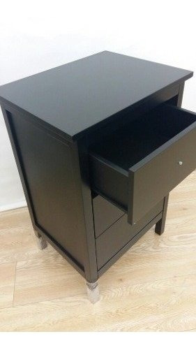 Imagen 6 de 8 de Mesa De Luz- 3 Cajones Guatambu Lustrado- Guia Metalicas-