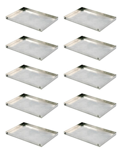 Set X 10 Placa De Aluminio Bandeja Reforzada 20x30x2 Cm