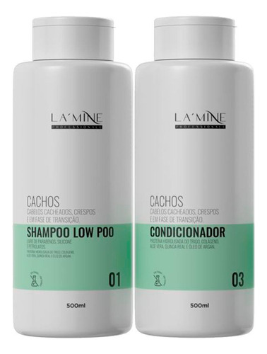 Shampoo + Condicionador Cachos Cabelo Cacheado Lamine 500ml