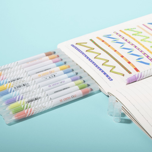 Destacador Magico Doble Punta Cambia Color Set 12