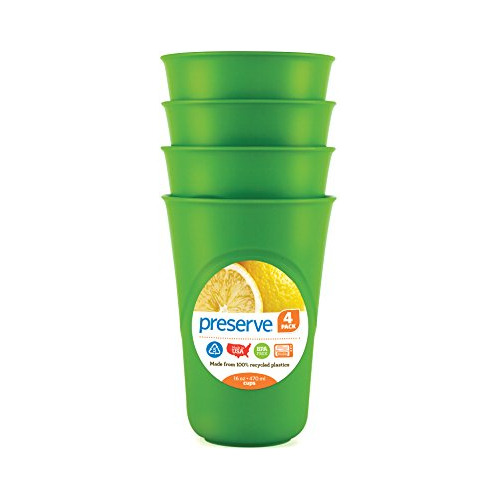 Preservador Vasos 16 Oz, Set De 4, Verde Manzana