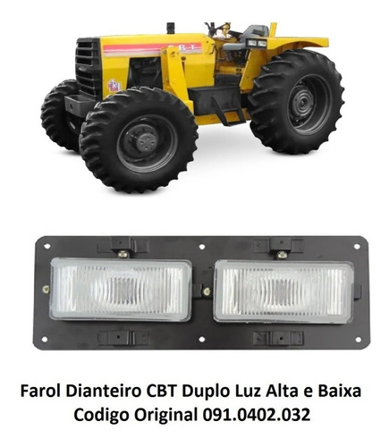 Farol Dianteiro Duplo Com Suporte Para Trator Cbt