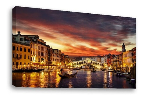 Cuadro Canvas Ponte Rialto Y Góndola Venecia Italia