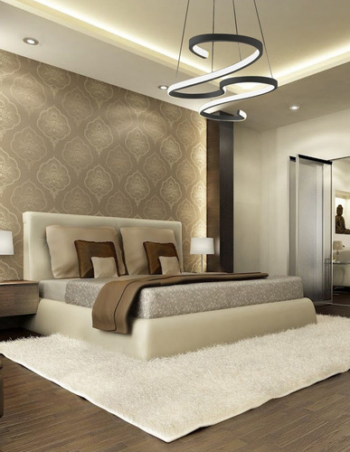 Candil De Led Colgante Modernista Dimeable Leon Estructura Negro