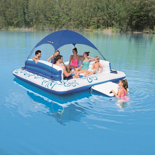 Isla Inflable Gigante 6 Personas Con Sombra Muy Divertida