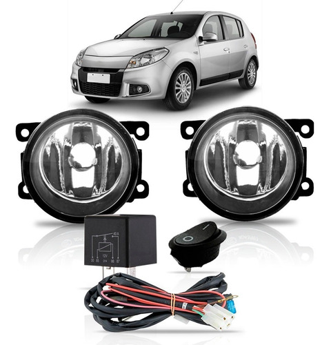 Kit Farol Milha Neblina Auxiliar Sandero 2011 2012 2013.