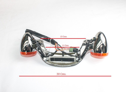 Imagen 5 de 6 de Barra Direccionales Traseras Cromo Foco Para Harley Touring