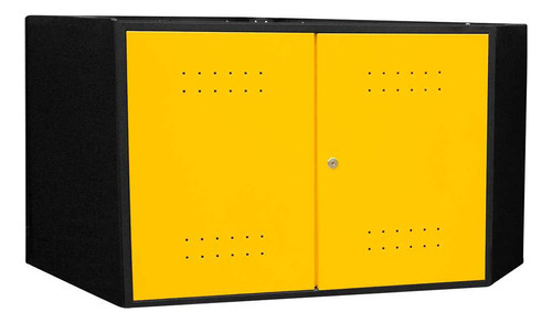 Armário Superior De Canto Modular Preto/amarelo Vonder