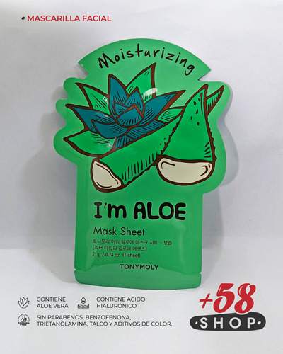 Mascarilla Hidratante Facial De Aloe Vera Tonymoly