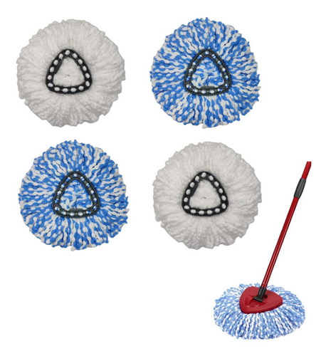 4 Mop Para O-cedar Easywring Rinseclean 2 Tanque Spin Mop