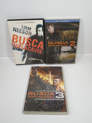 Kit 3 Dvds Busca Implacável 1 2 E 3 Legendado Dublado