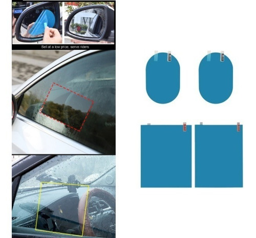 4 Piezas Antiempañante X2 Espejo Retrovisor X2 Vidrio Puerta