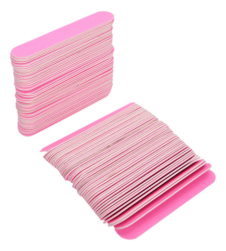 A Lima De Uñas Rosa De Doble Cara, 100 Unidades, Pulidora Y