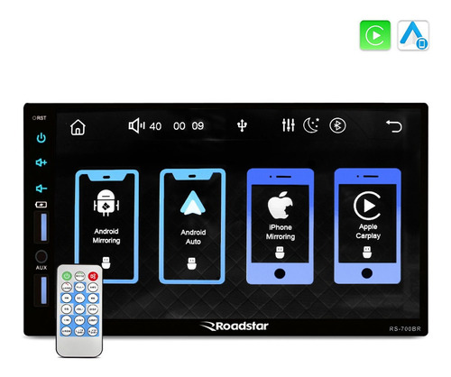 Carplay Mp5 Roadstar Bluetooth Usb Fm 7pol Universal