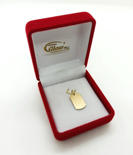 Colgante Medalla Oro 18k Rectangular 15x9mm Grabado Color Dorado