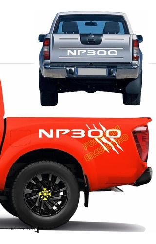  Stickers Garras Para Nissan Np 300 Pick Up + Tapa Y Garrazo