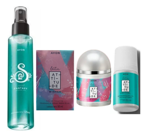 Set Perfume Para Dama Latin Attitude Original Avon Regalo 