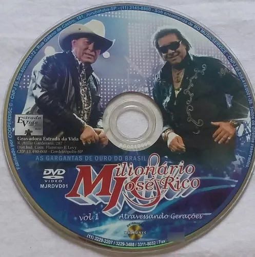 Dvd Milionário E José Rico - Vol 01 Atravessando Gerações - MD MUSIC -  Revista HQ - Magazine Luiza