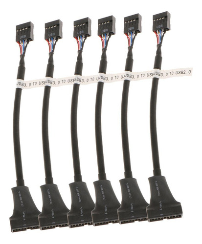 6x Cable Adaptador Usb Interno De 20 Pines Usb 3.0 Macho A