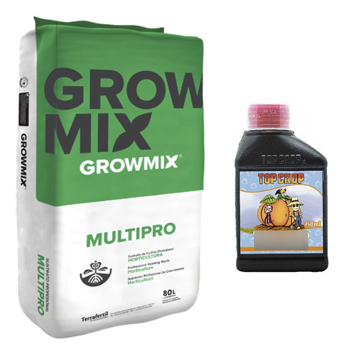 Sustrato Growmix Multipro 80lts Con Top Crop Bud 250ml