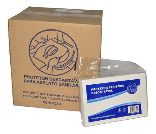 1200 Folhas De Papel P/protetor De Assento Sanitário (20pct)