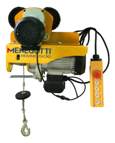 Guincho Talha De Coluna Menegotti Mtg600 Max 600kg Com Trole Cor Amarelo 220v