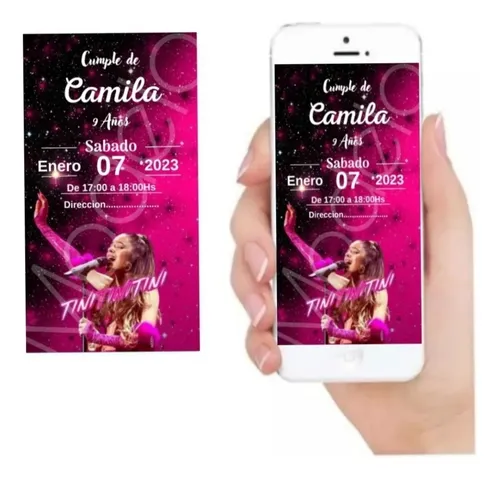 Tarjeta Invitación Digital Cumpleaños Tini Triple T Mod. 2