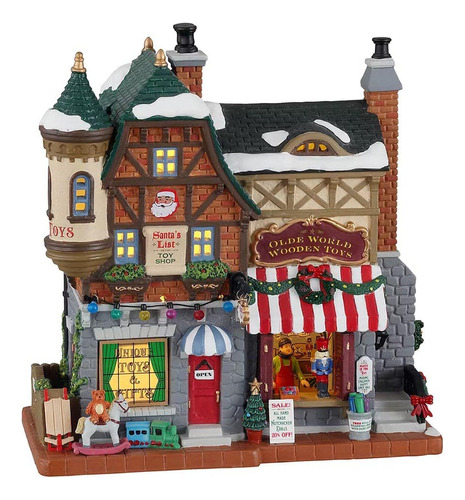 Lemax Christmas Village Santas List Toy Shop Batería Led