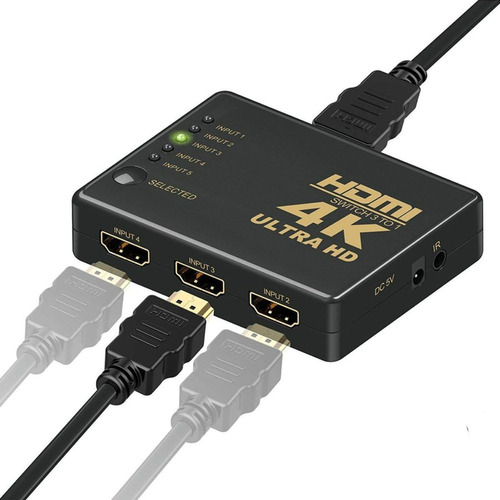 Hub Switch Hdmi 3 Portas Splitter Full Hd + Controle Remoto