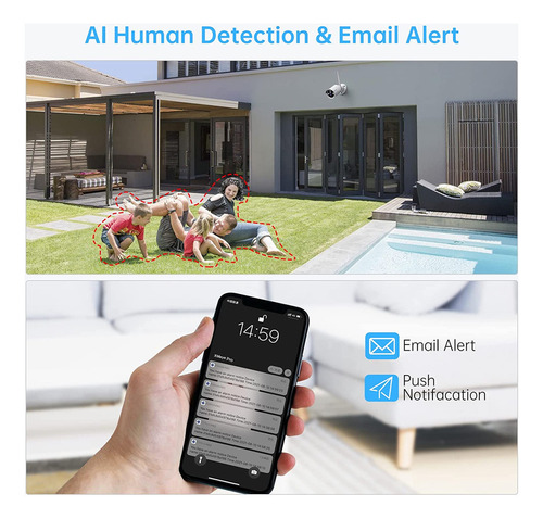 3mp Hd,audio Smonet Wifi Security Camera System,2tb Hard Dri